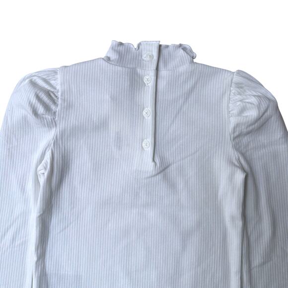 Janie and Jack Ribbed Balloon Sleeve Turtleneck, Size 5, Jet Ivory - Picture 7 of 10